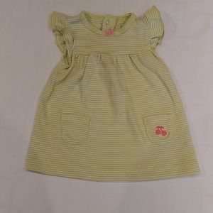 Carter's Green/White Striped Short Sleeve Dress